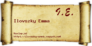Ilovszky Emma névjegykártya